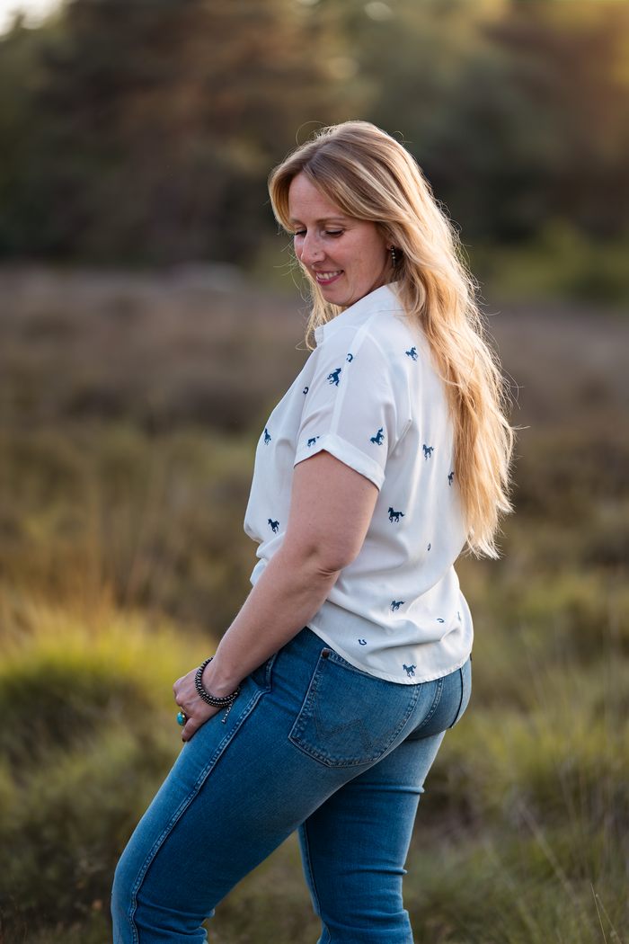 Horse print blouse