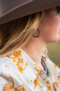 Western bead hoop oorbellen