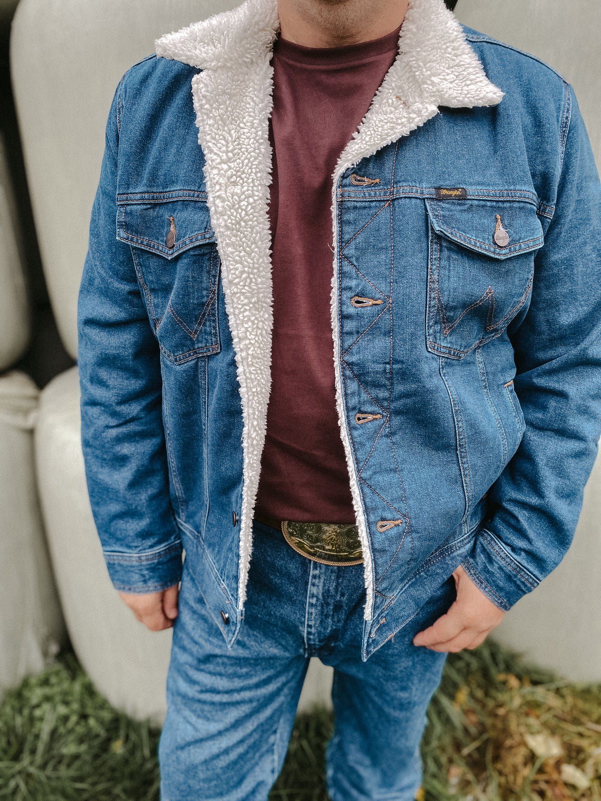 WRANGLER Sherpa classic jacket mid stone