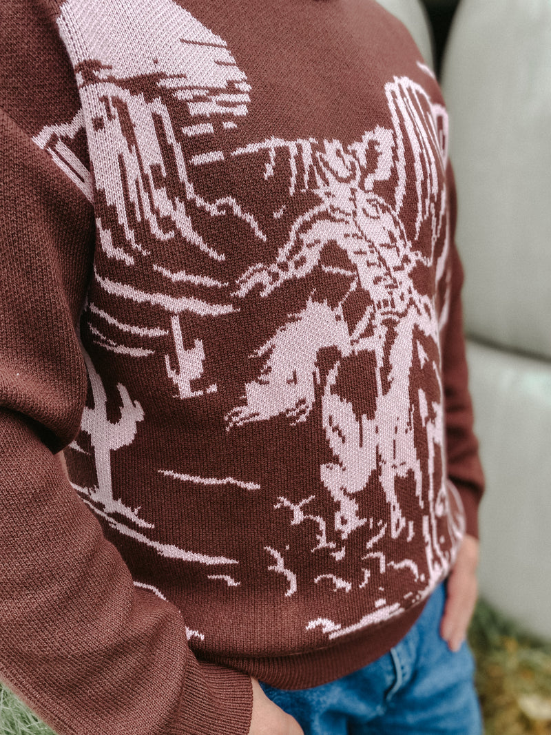 WRANGLER Cowboy sweater mahogany