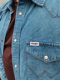 WRANGLER Western shirt mid light wash