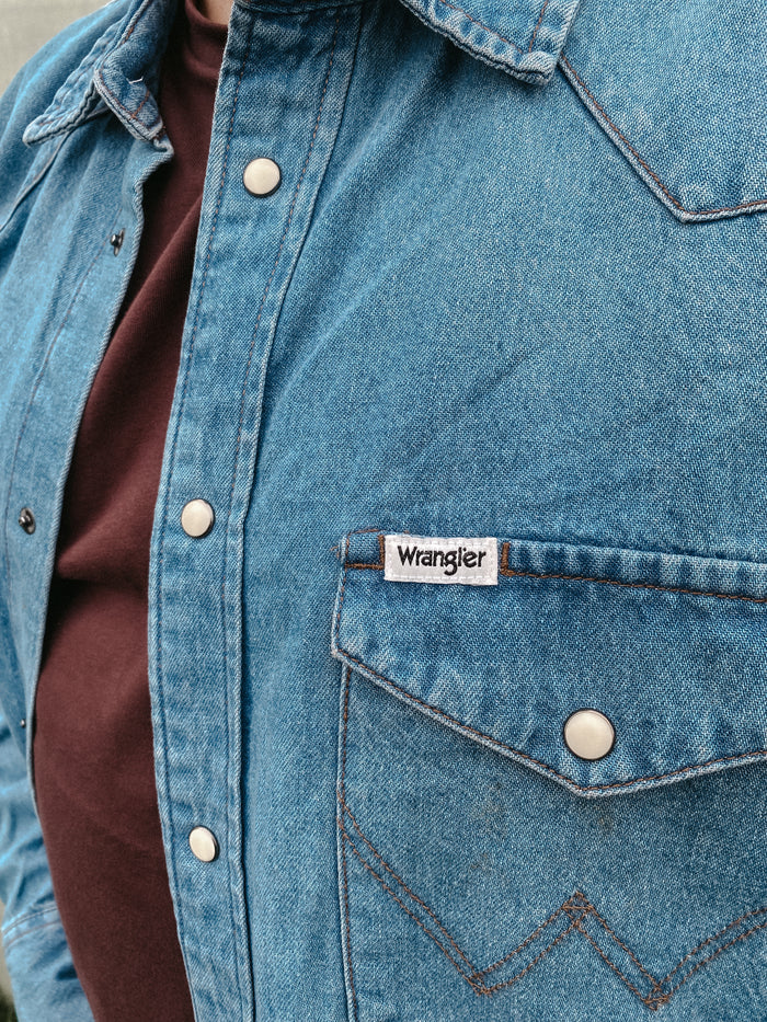 WRANGLER Western shirt mid light wash