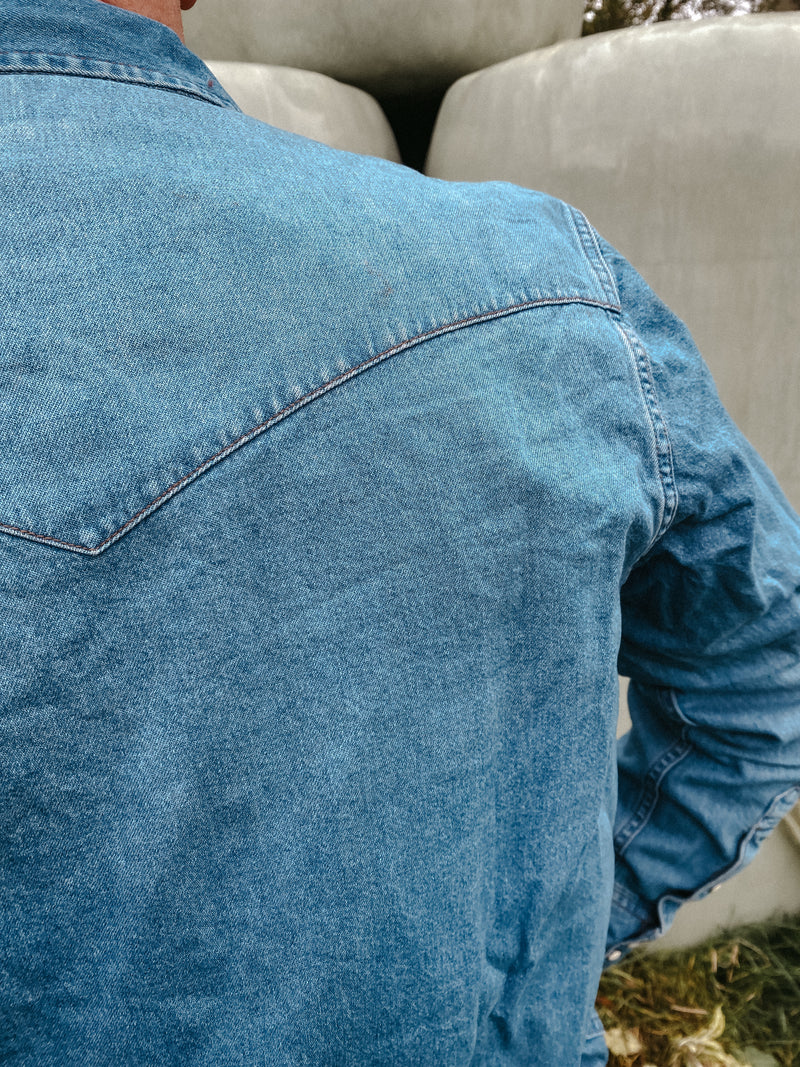 WRANGLER Western shirt mid light wash