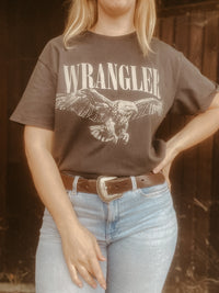 WRANGLE T-shirt print faded black