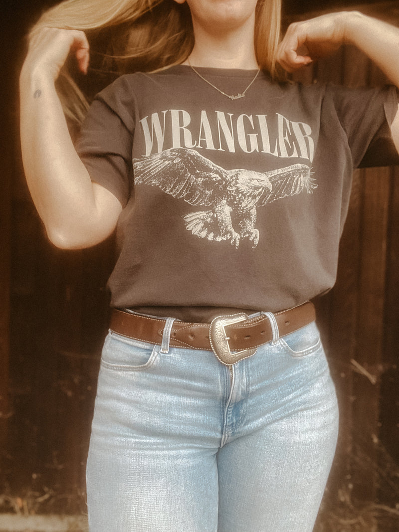 WRANGLE T-shirt print faded black
