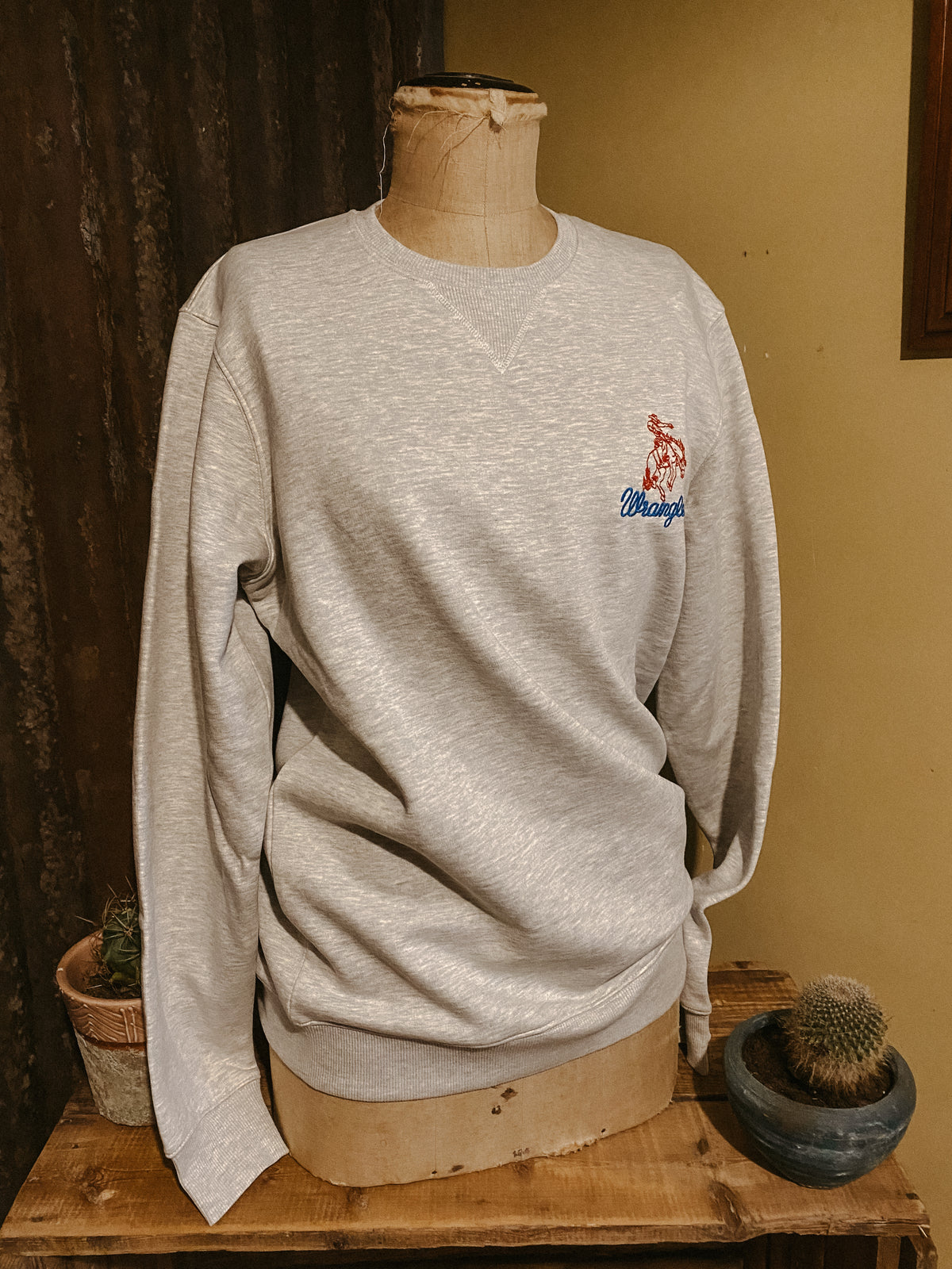 WRANGLER Embroidery Crew Oat Mel