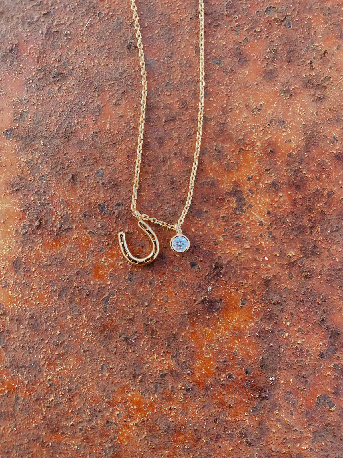 horseshoe ketting goud/zilver klein