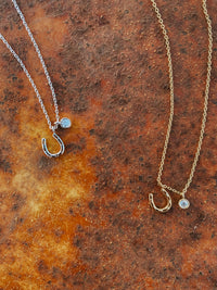 horseshoe ketting goud/zilver klein