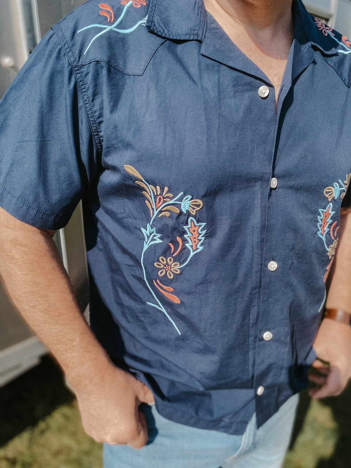 WRANGLER SS W Resort Shirt Navy Floral