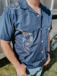 WRANGLER SS W Resort Shirt Navy Floral