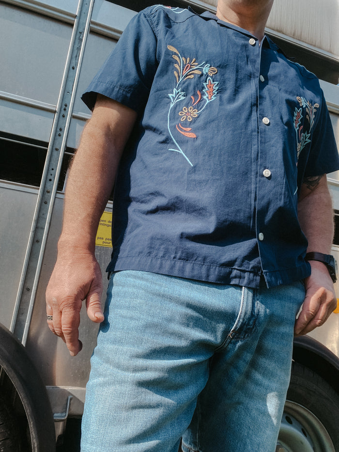 WRANGLER SS W Resort Shirt Navy Floral