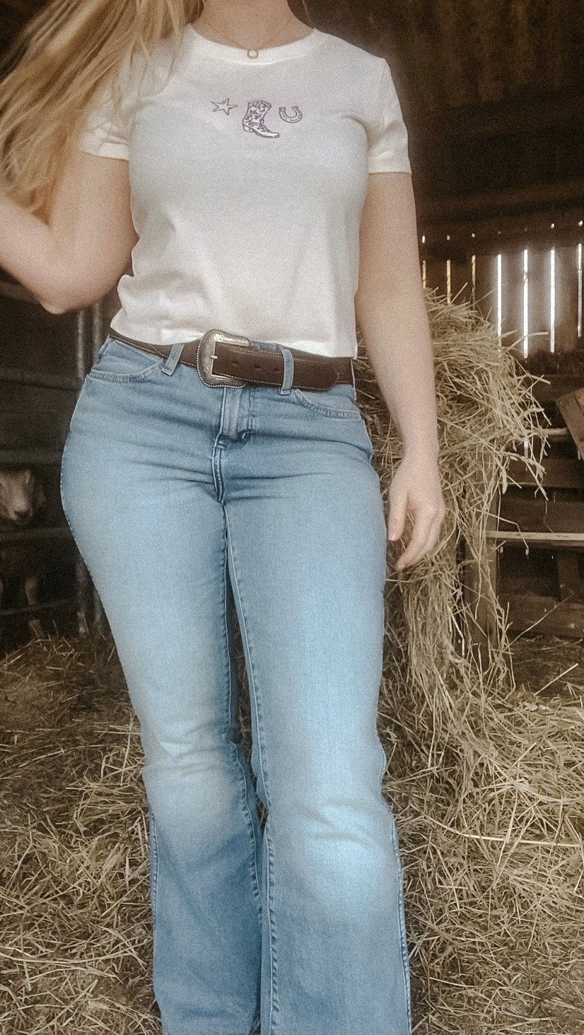 WRANGLER Baby Tee Worn White