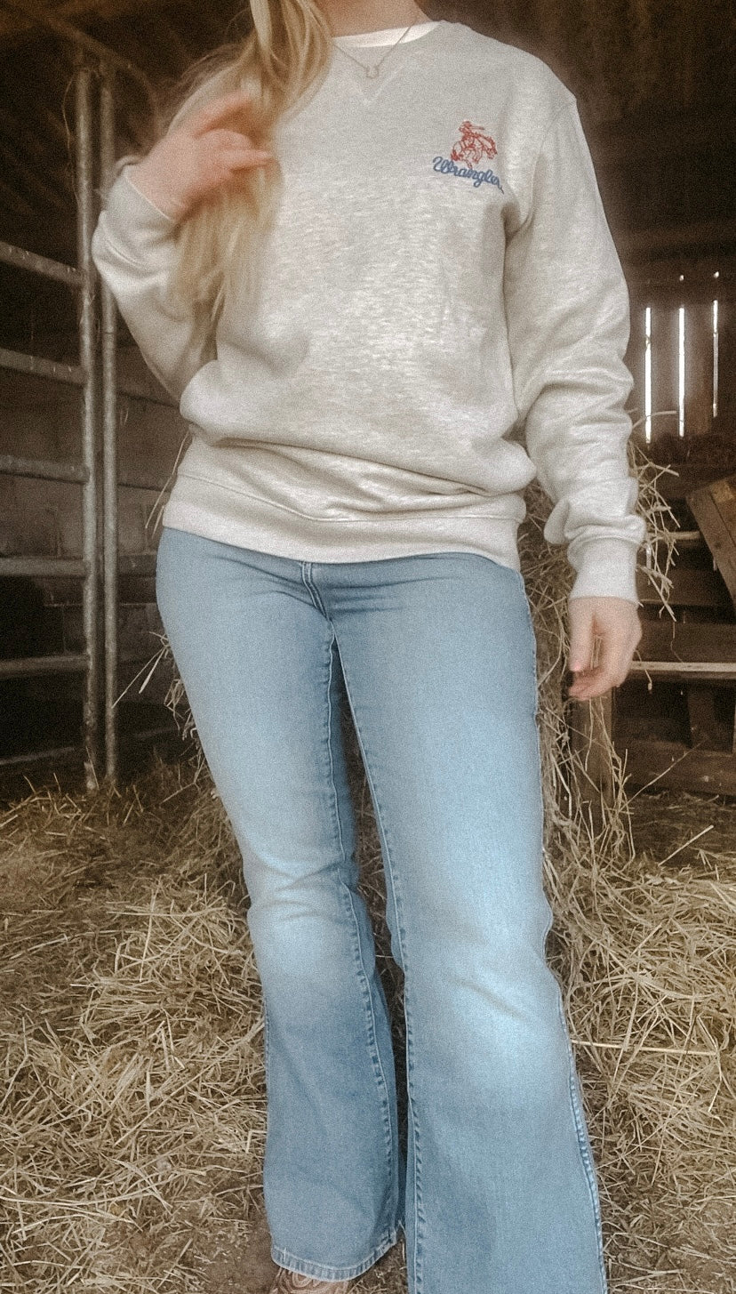 WRANGLER Embroidery Crew Oat Mel