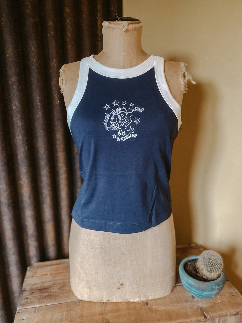 WRANGLER Ringer Tank Navy