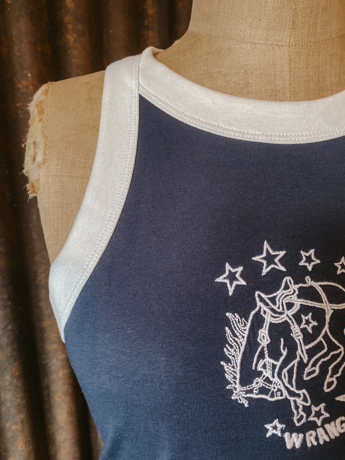 WRANGLER Ringer Tank Navy