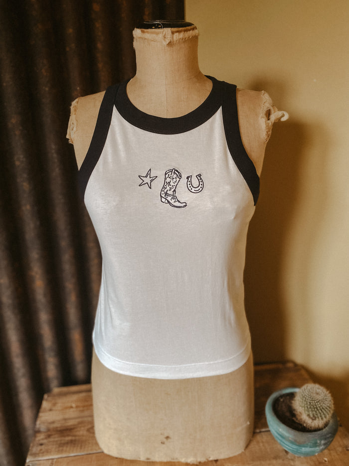 WRANGLER Ringer Tank Worn white