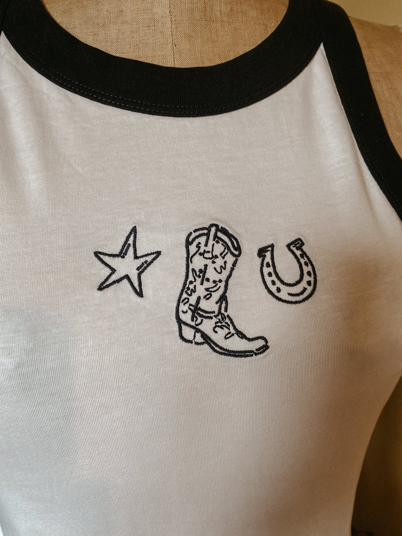 WRANGLER Ringer Tank Worn white