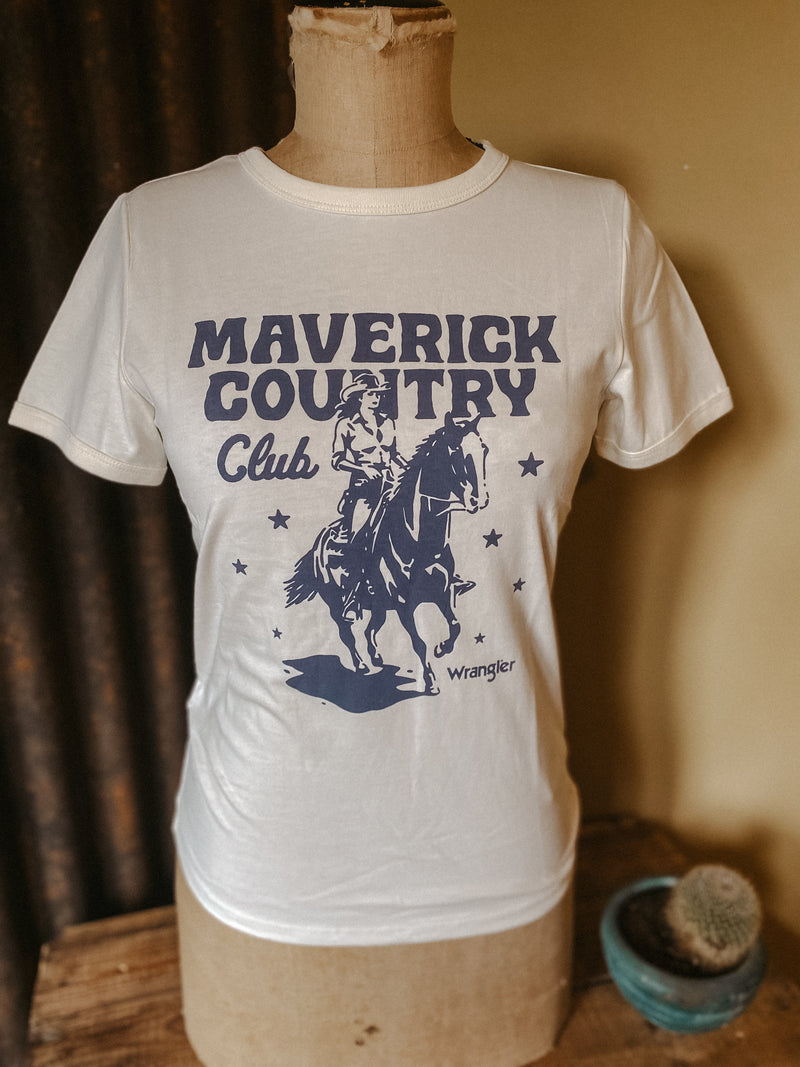 WRANGLER Ringer Tee Worn White