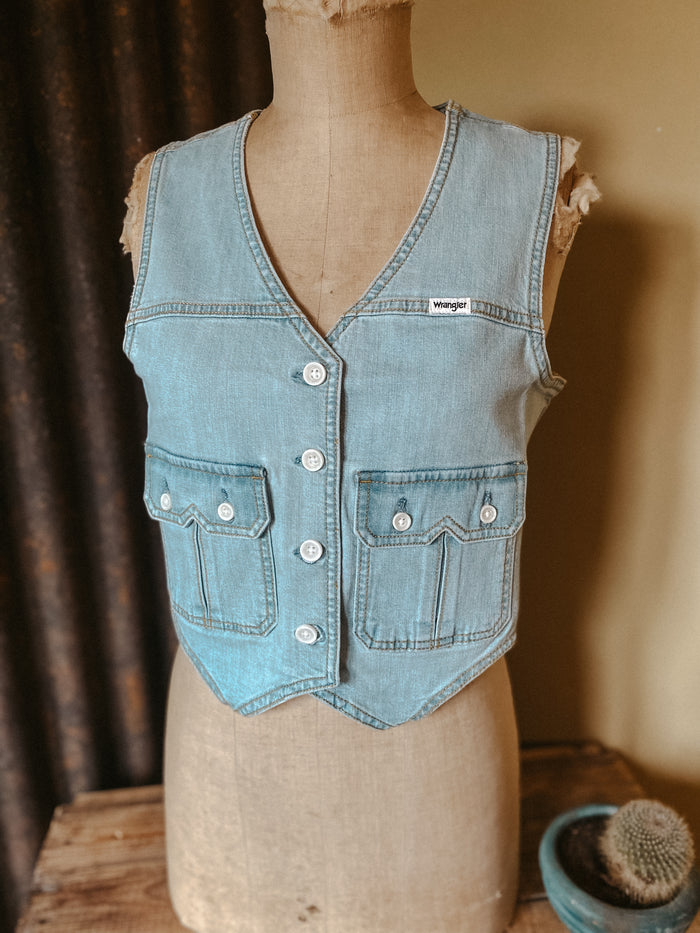 WRANGLER Country Estate Vest Pale Denim