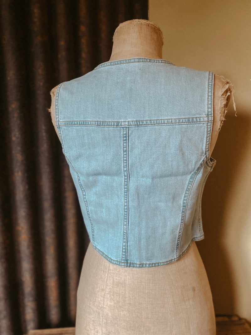 WRANGLER Country Estate Vest Pale Denim