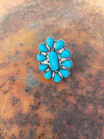 Afbeelding in Gallery-weergave laden, Flower turquoise ring
