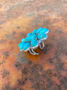 Flower turquoise ring