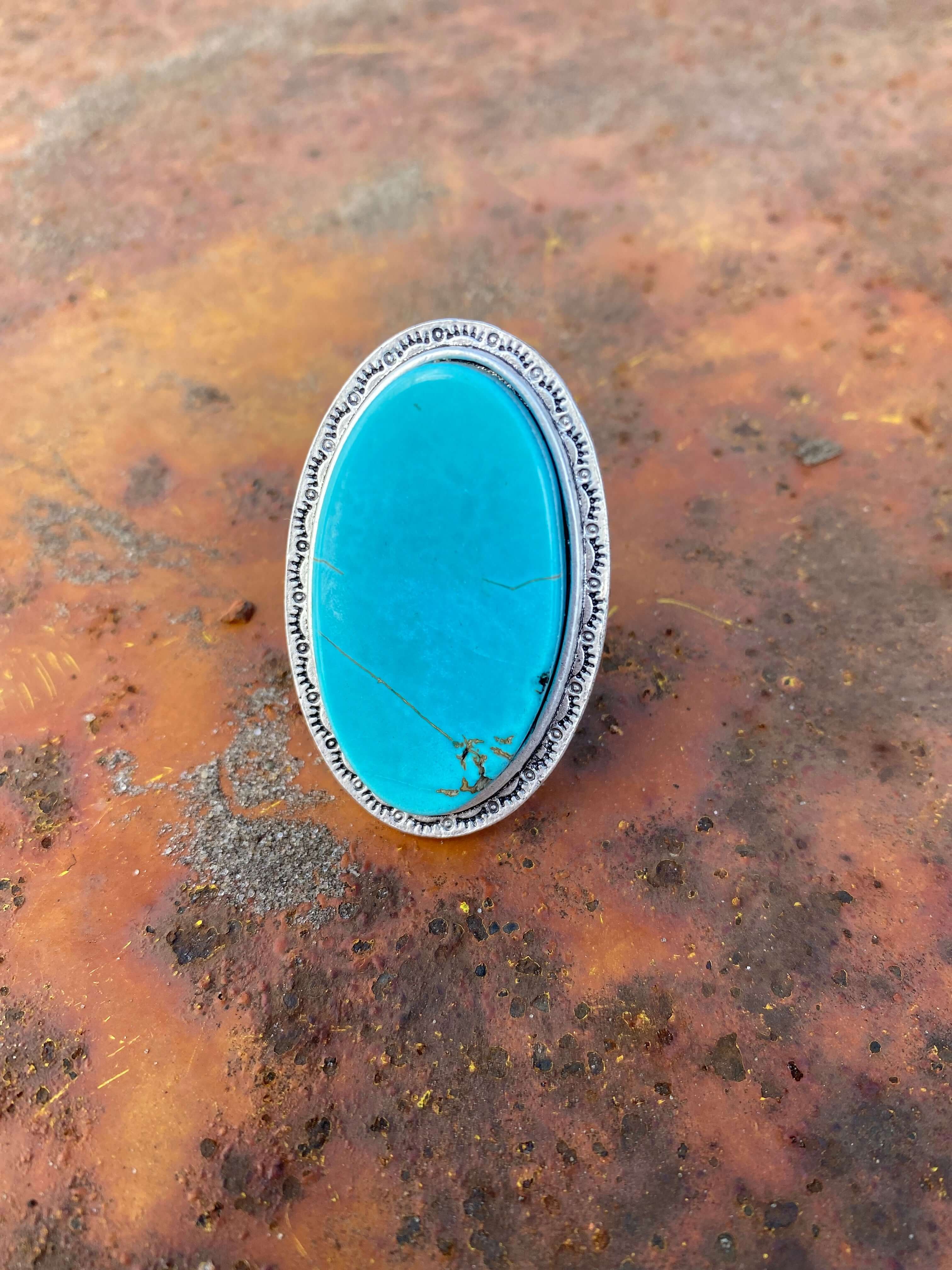 Big rock turquoise ring