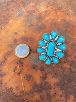Load image in Gallery view, Flower turquoise ring
