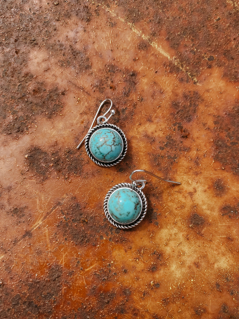 Ronde turquoise oorbellen