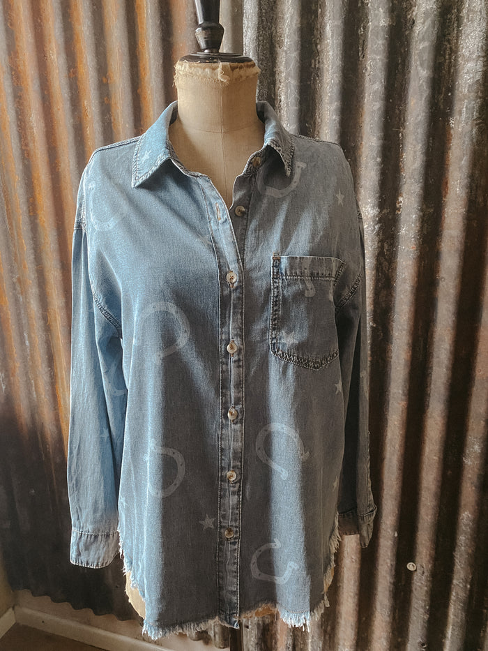 Horseshoe button down oversized shirt
