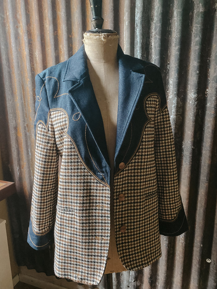 WRANGLER HOUNDSTOOTH BLAZER RINSE