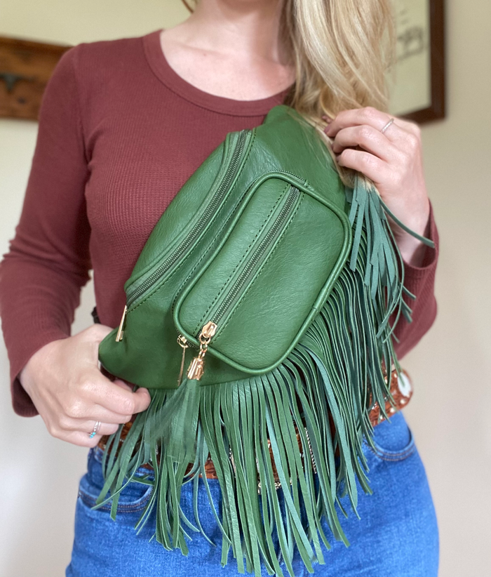Western fringe fanny pack met franje details in diverse kleuren – Stoere en praktische tas voor een western geïnspireerde look