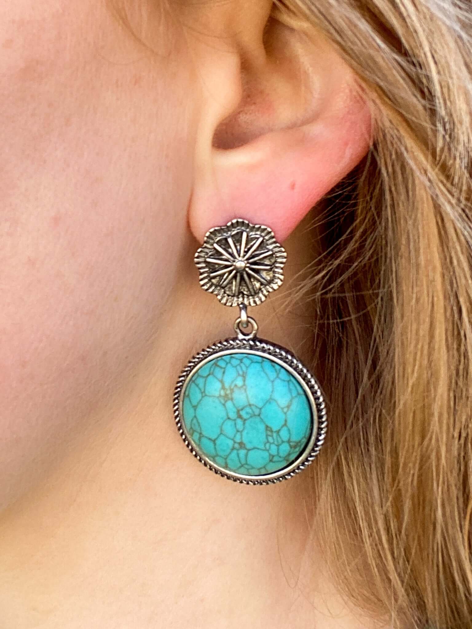 "Round turquoise" earrings