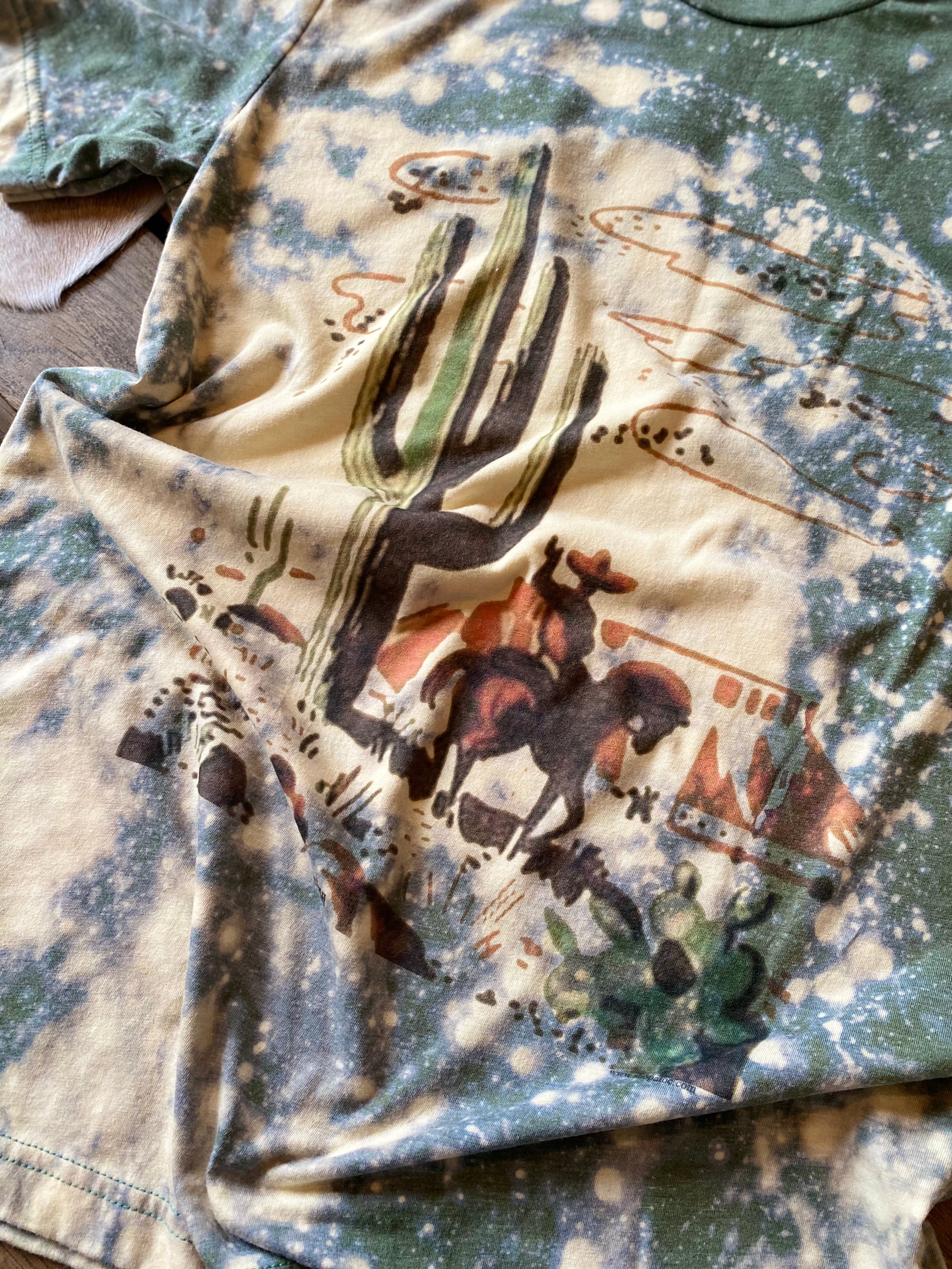 cactus and cowboy bleached tshirt