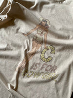 Load image in Gallery view, c is for cowgirl retro print T-shirt
